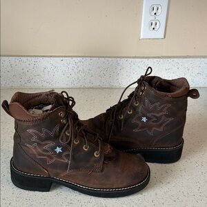 Ariat Dark Brown Lace-Up Leather Boots
